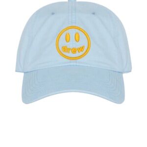 Drew House Light Blue Hat with Yellow Smiley Logo